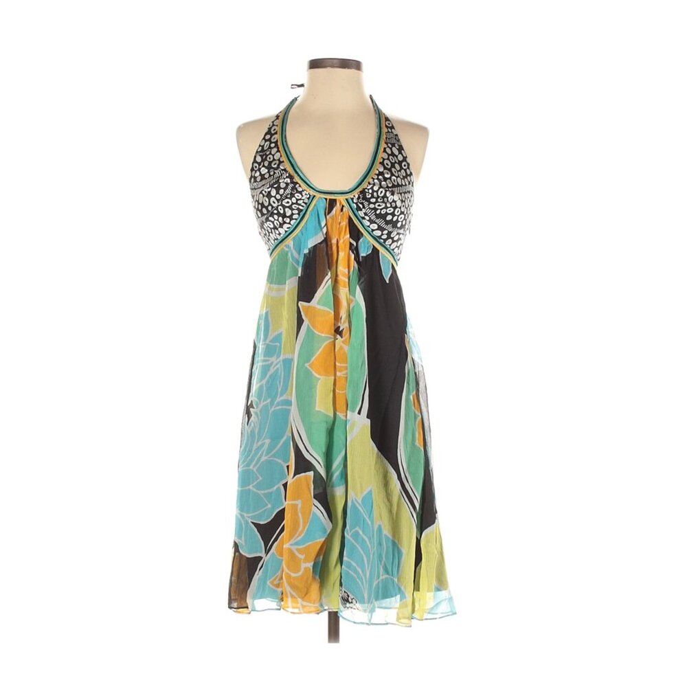Jax Womens Halter Floral Print Dress Multicolor Size Small
